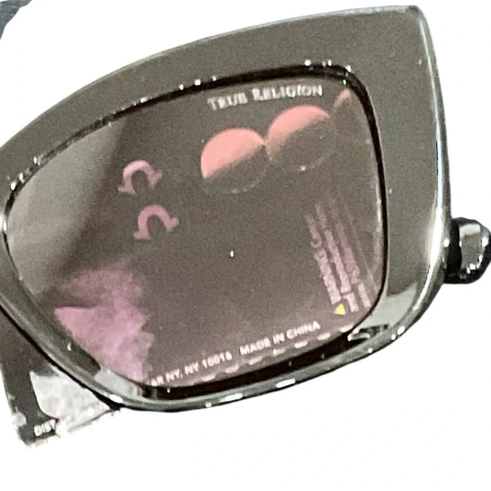 True religion‎ women's sunglasses black gold rhinestone cats eye TR57810 D1B GS2
